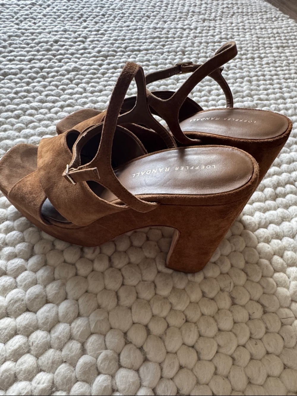 Loeffler Randall Chestnut Suede Crisscross Slingback Heels - Picture 4 of 5